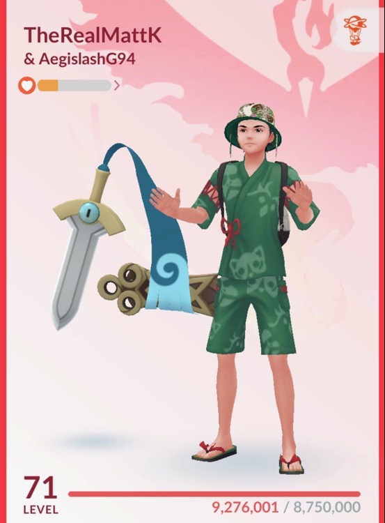 Matt Kahler's level 71 Pokemon GO trainer profile, TheRealMattK